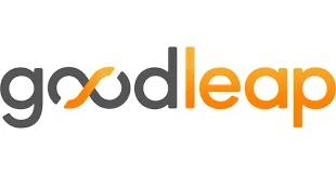 The image features the GoodLeap logo, with "good" in gray and "leap" in orange, symbolizing their innovative finance options for a brighter future.