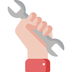 Hand icon holding a wrench
